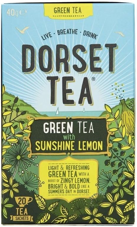 Dorset Tea Green Tea & Lemon Tea 20 Bags (Pack of 2)