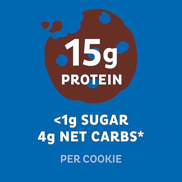 QUEST NUTRITION PROTEIN COOKIE, CHOCOLATE CHIP, 15G PROTEIN, 4G NET CARBS, 250 CALS, 2.08OZ COOKIE, SINGLE SAMPLE, HIGH PROTEIN, LOW CARB, GLUTEN FREE, SOY FREE