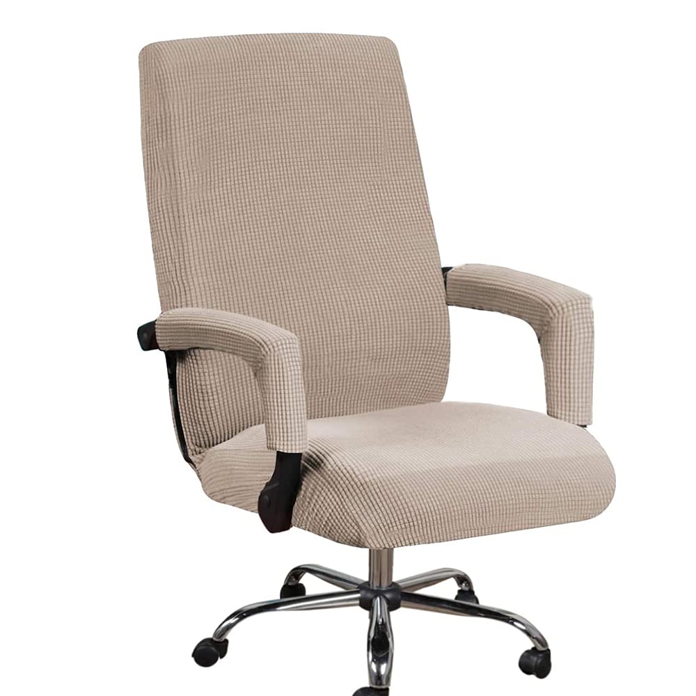 Bestenrose Office Chair Cover Stretch Computer Office High Back Chair Cover with Arm Covers Jacquqard Polyester Washable Slipcovers for Universal Rotating Chair Protectors