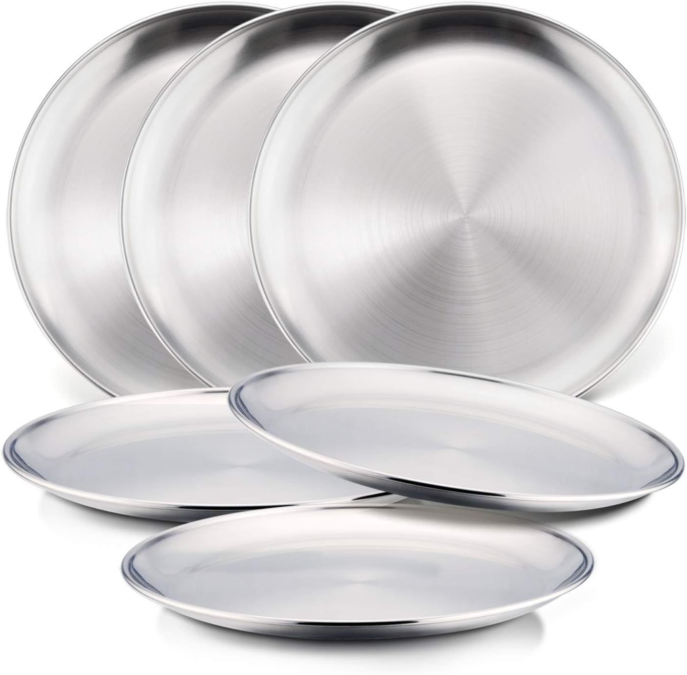 6Piece Toddlers 18/8 Stainless Steel Plates, HaWare Metal 304 Dinner