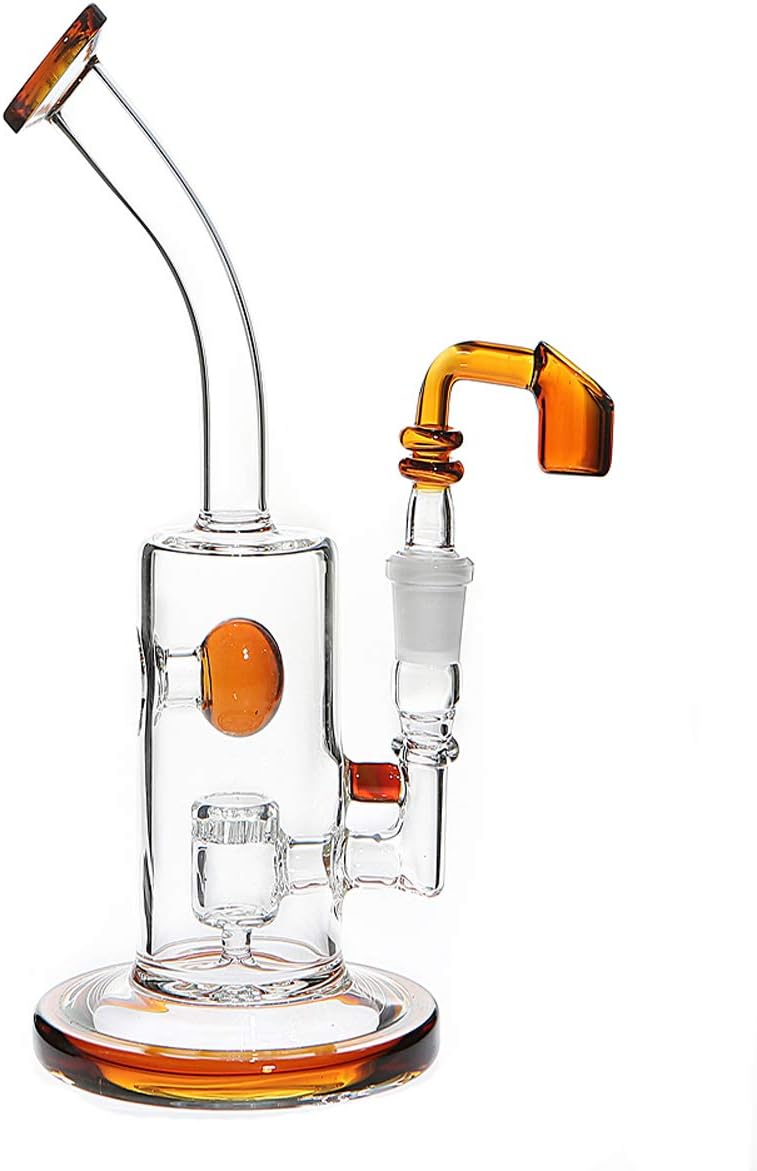 White6 Glass Bong Water Pipes Smoking Four Colors 20cm Tall 14.5mm Joint