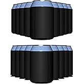 PartyPrints 25 Pack Black Blank Neoprene Can Cooler Sleeves, Customizable Bulk Neoprene Drink Sleeve, Extra-Thick Collapsible Drink Insulator, Beer Can Coolers