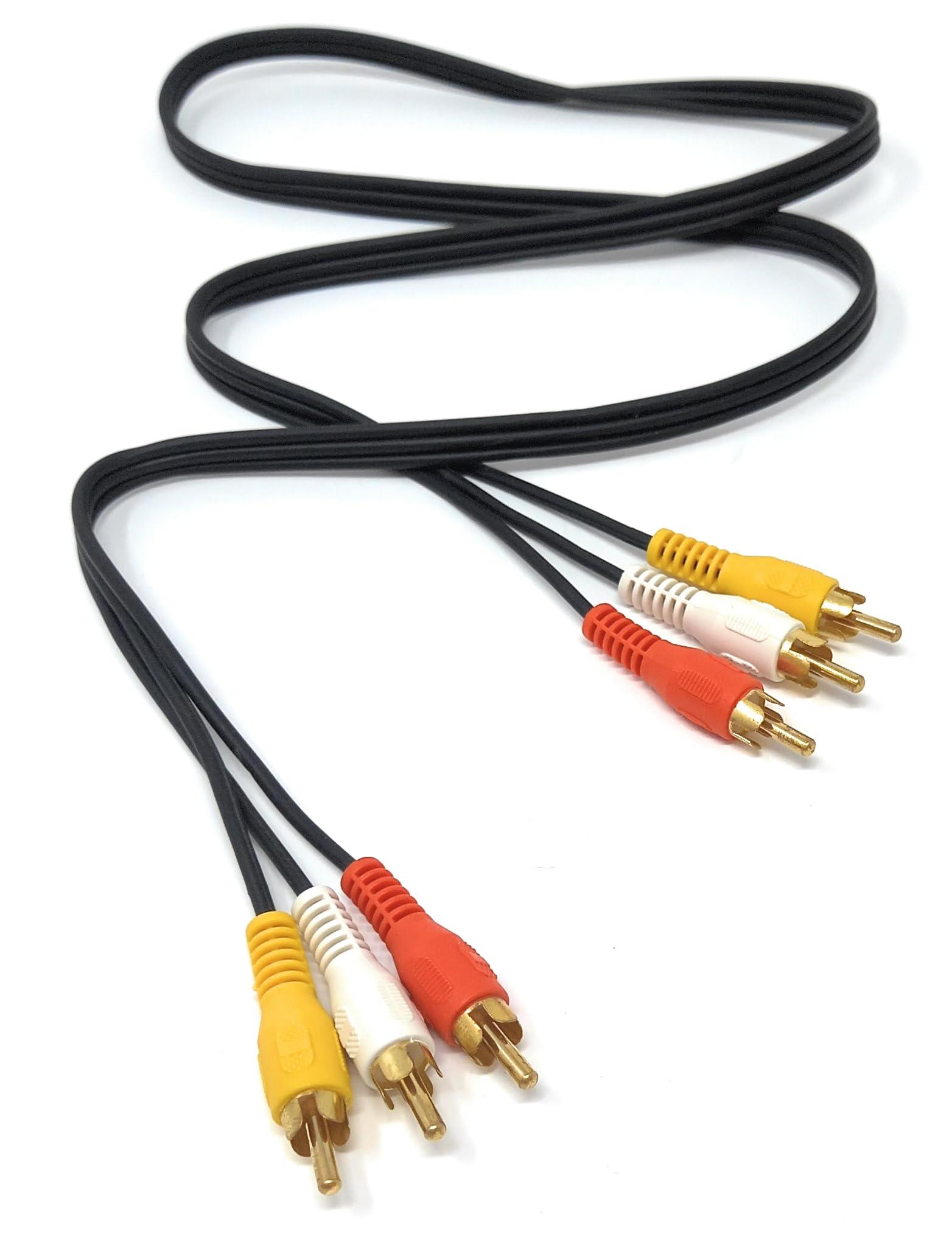 DRUT 1m 3 RCA to 3 RCA Phono Male Plug Triple Jack Cable AV Audio Video Composite Lead (3.3ft)
