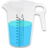 ACCUPOUR 16oz (2 Cup) Measuring Pitcher, Plastic, Multipurpose - Great for Oil, Chemicals, Pool and Lawn - Ounce (oz) and Milliliter (mL) Increments (500 mL)