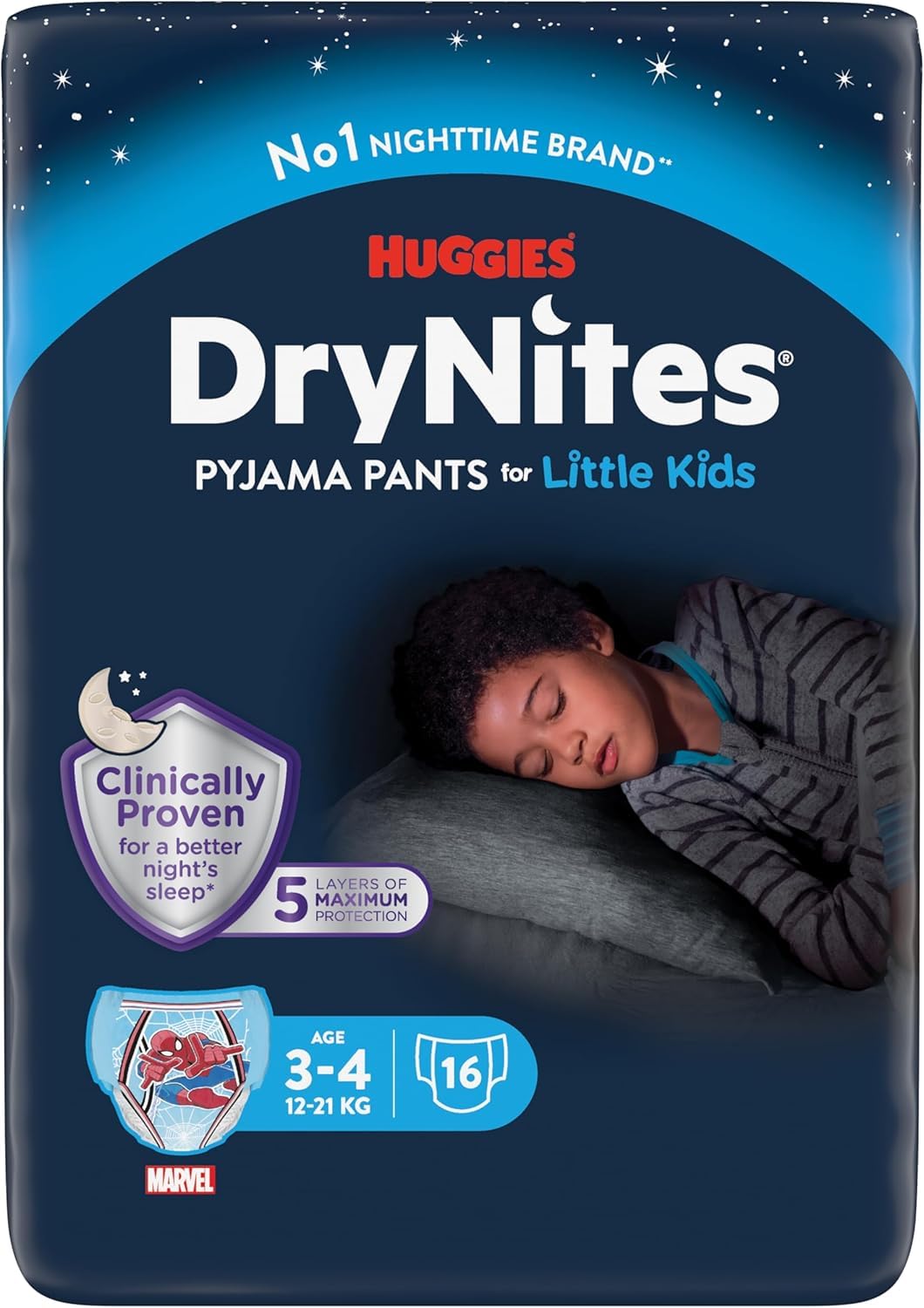 Huggies DryNites Pyjama Pants Boy 3-5 Years, Pack of 16