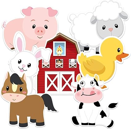 Amazon Com Farm Animals Cutouts Baby Shower Birthday Party Cut
