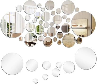Muur Spiegel Stickers Mengger 56 Stuks Vellen Muur Flexibele Verwijderbare Acryl Spiegel Muur Sticker Sticker Voor Home Woonkamer Slaapkamer Decor Amazon Nl