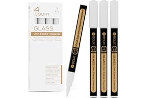 YEOUX Dry Erase Markers for Glass Board | No Residue | Whiteboard Markers | 1mm Ultra-Fine Tip Liquid Chalk Markers 4 Pack (W