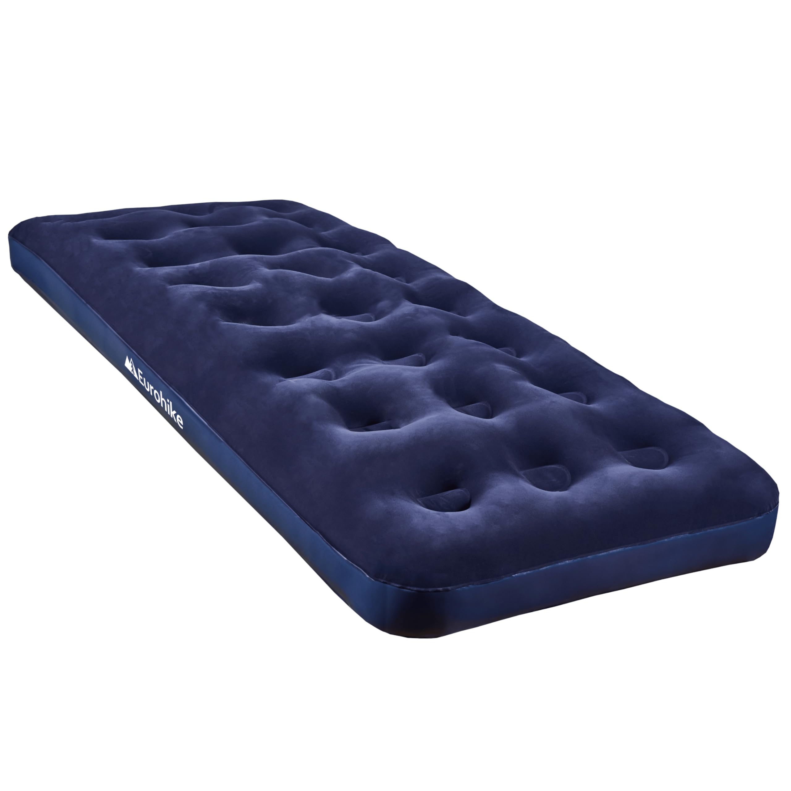 Eurohike Single Airbed with Flocked Finish, Portable, & Inflatable Mattress, Ideal for Camping, Festivals or Overnight Guests, Navy