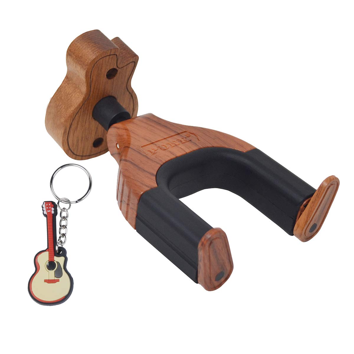 Guitar Hook Auto Lock Guitar Hanger Guitar Wall Stand and Creative Design Guitar Wood Base Fit All Guitar Musical Instruments with Free Guitar Keychain Gift