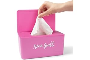 Rowdy Rocket Wipes Dispenser for Babies, Kids & Adults - Colorful Wipes Container - Large Capacity Plastic Baby Wipe Holder for 100 Wipes - Baby Wipe Container (Pink Nice)