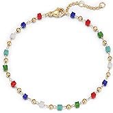 Fettero Gold Bracelets for Women, 14K Gold Plated Beaded Bracelet Trendy Waterproof Dainty Charm Bracelets Summer Beach Jewelry