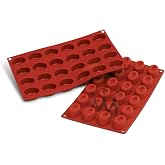 Silikomart Professional SF083 Silicone Baking Mold Small Oval Savarin 0.54 Oz, 1.61" x 1.14" x 0.78" High, 24 Cavities (1 Each)