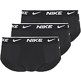 Nike Men`s Everyday Cotton Stretch Briefs 3 Pack (X-Large, Black(KE1106-001)/W)