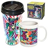 ICUP Grateful Dead Tie Dye Bears Travel and Ceramic Mug, 2-Pack Combo