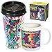 ICUP Grateful Dead Tie Dye Bears Travel and Ceramic Mug, 2-Pack Combo