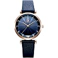 SHENGKE Watches for Women Wrist for Women Quartz Leather Strap Minimalist Formal Casual Women Watch Waterproof Black with Gif