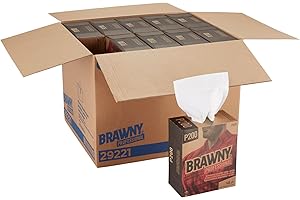 Brawny Professional P200 Disposable Cleaning Towel by GP PRO (Georgia-Pacific), 29221, 1/4-Fold, White, 2960 Count (148 Towels Per Box, 20 Boxes Per Case), Towel (WxL) 8" x 12.5"