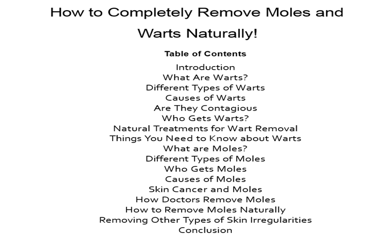 Skin Tag Removal : Discover How You Can Completely Eliminate Moles, Warts, Skin Tags Naturally