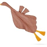 Wimist Baby Toys Lovey Blanket Soft Goose Toys for Newborn Essentials 0-6 Months, Sensory Stuffed Animal Security Blanket for Boys and Girls (Goose-Dusty Rose)