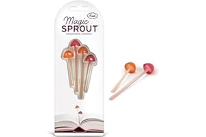 Genuine Fred Magic Sprout, Mini-Mushroom Bookmarks - Set of 4 - Two Sizes & Colors - Soft, Flexible Silicone - Fun Stocking Stuffer, Gift for Book Lovers, Teachers, Back to School - Cottagecore Decor