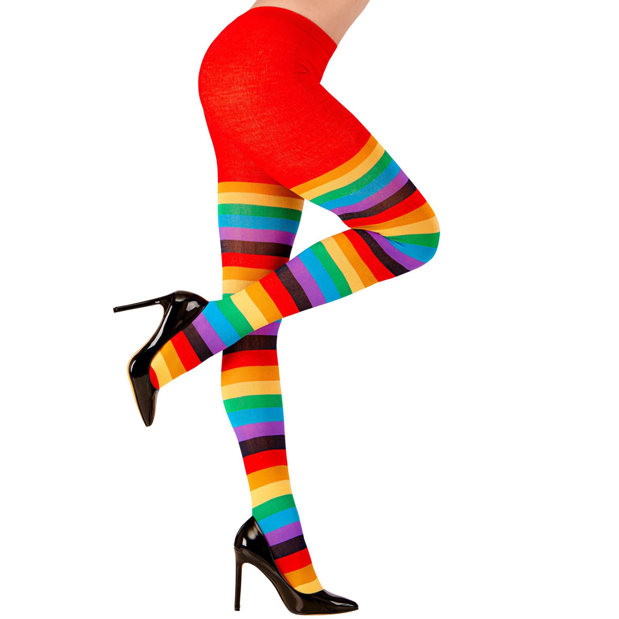 Widman Rainbow Tights - Adult Fancy Dress Accessory - Medium