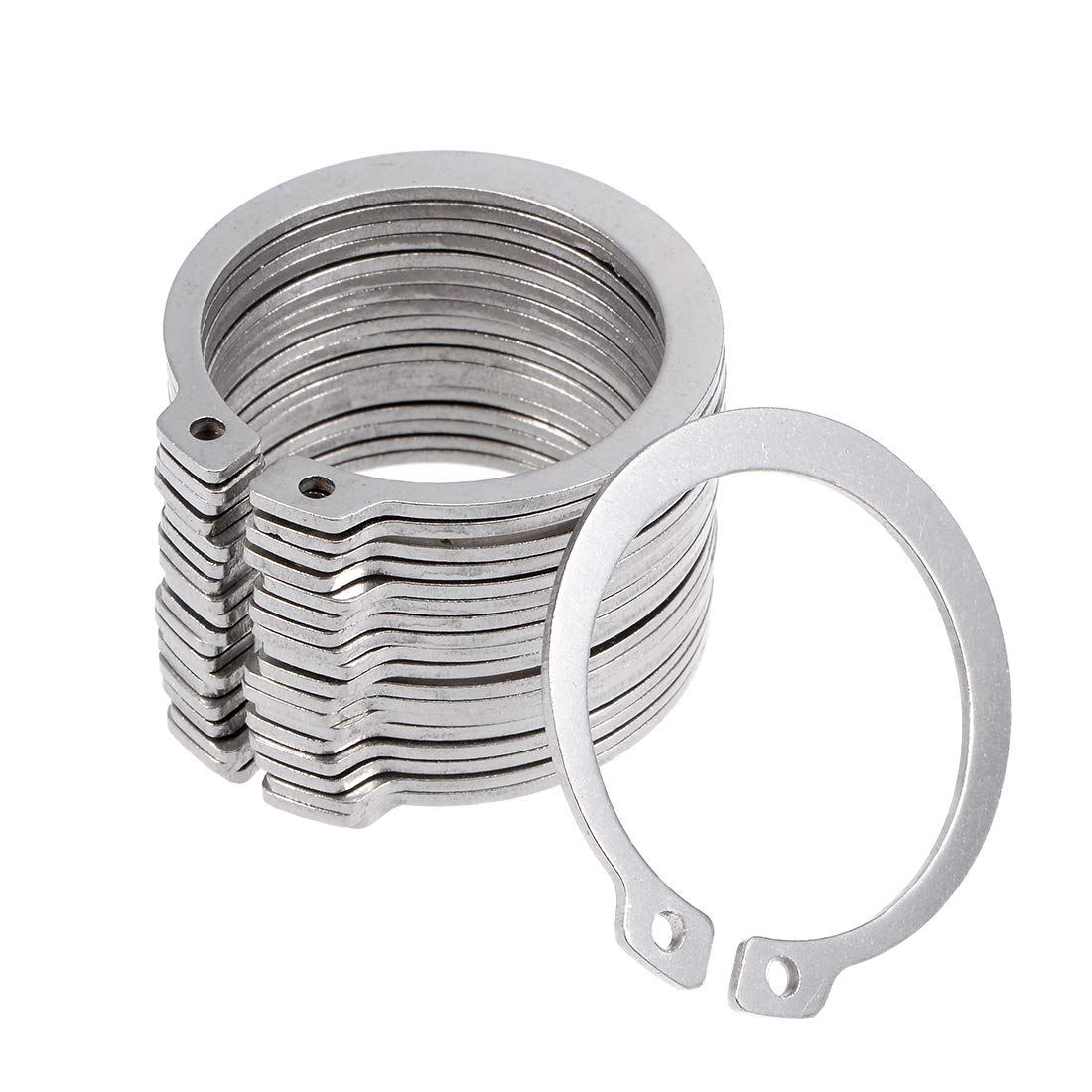 sourcing map 44mm External Circlips C-Clip Retaining Shaft Snap Rings 304 Stainless Steel 20pcs