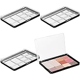 4 Pcs Adsorptive Makeup Palettes, Empty Eyeshadow Organizer with Clear Lid, 10 Grids Eyeshadow Tray with Removable Square Metal Pans for Lipstick Blush Powder (Not Included Eyeshadow Powder)