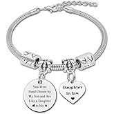 DlaeKua Daughter in Law Gift from Mother Jewelry Bracelet for Women Bride Gift On Wedding Day Inspirational Birthday Christmas Gifts for Daughter in Law