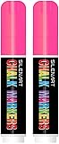 SILENART Pink Chalk Markers 2 Pack -15mm Super Wide