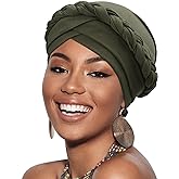 African Women Turban Caps Pre-Tied Twisted Turbans Head Scarf for Women Hair Wraps Cover Beanie Cancer Chemo Headwear