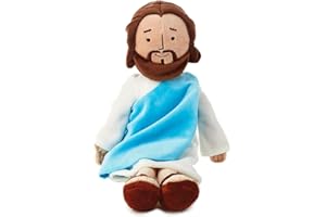 XOYELVL My Friend Jesus Plush, 13 Inches Jesus Plushie, Classic Christ Religious Savior Doll, Stuffed God Plush Toy with Smile, Present for Boys Girls Party Easter Christmas (Blue)
