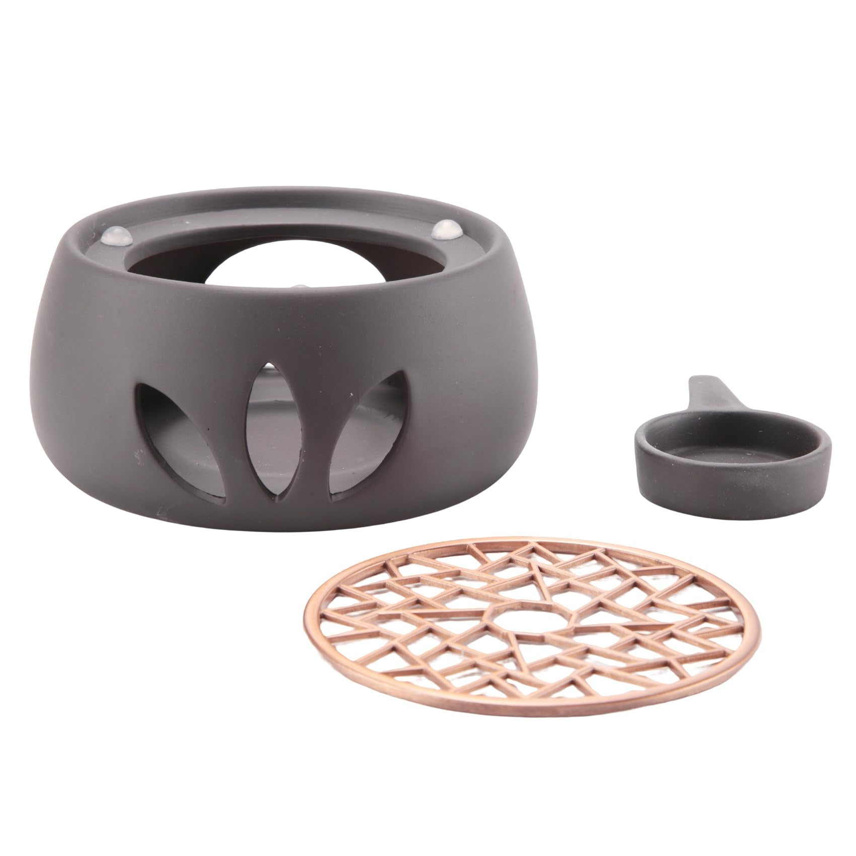 EXMDLLY Ceramic Teapots Warmer Holder Base Tea Warmer Insulation Base Tea Coffee Water Warmer Hollow Candle Heating Base Holder B