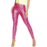 Women's Shiny Mermaid Fish Scale Leggings &ndash; Stylish Slim Fit Stretchy Pants