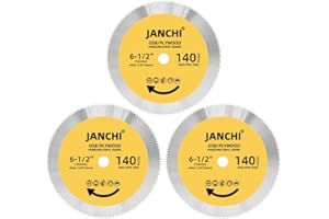 JANCHI 3Pack 6-1/2 Inch 140T Circular Saw Blade, Plywood, OSB, Paneling and Vinyl Siding Fast and Smooth Cutting Saw Blade 5/8 Inch Arbor.
