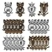 Accmor 20 Pcs Owl Pendant Trays with 20 Pcs Glass Cabochon Clear Dome, Different Shape Pendant Blank bezels for Jewelry Making, Totally 40 Pcs