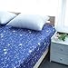 BuLuTu Deep Pocket Fitted Sheet Twin Cotton Purple-Premium Soft,Breathable,Durable,Comfortable,Starry Sky Print Single Bed Fitted Sheet Only 1 Piece,NO Pillowcases