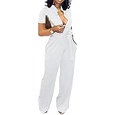 Yiershu Formal Jumpsuit for Women Dressy Elegant Long Straight Pants Jumpsuits for Party Club with Button Down