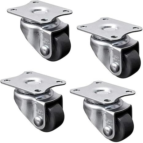 Amazon Co Jp Keoa ポリウレタン Pu 製の4つの輸送用キャスターとフラットトップキャスター付きキャスターのセットキャスター工業 用キャスター家具用家具キャスター パレット家具 Type 1 Inch 30kg ホーム キッチン