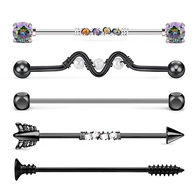 5pcs Stainless Steel Industrial Barbell Earrings Nigeria Ubuy