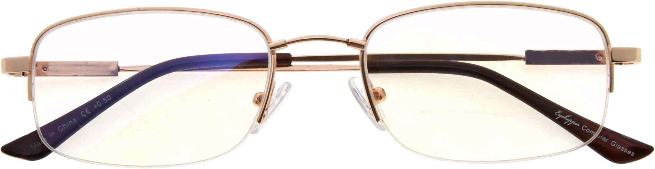 Computer Glasses Men Bendable Titanium Reading Eyeglasses Blue Light Filter