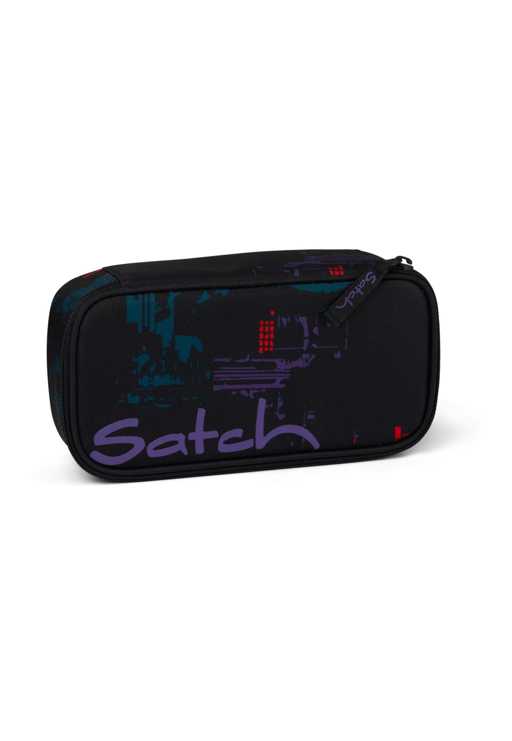 Satch Pencil Case Extra Large with Divider Zip Pocket Pen Holder Set Square Viewing Window for Timetable, Night Vision - Black, Standard Size, Elegant and organised