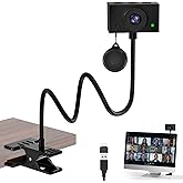 Danyesth 2K Webcam for PC with Microphone, USB Camera, Manual Focus, Black | Plug and Play USB Web Camera with Gooseneck brac, 2K 30FPS For Zoom, Teams, Google Meet, Laptop Desktop Mac