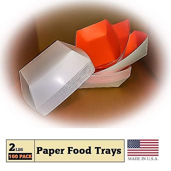 Amazon.com: Bandejas de papel para alimentos, color naranja ...