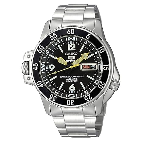 Seiko-skz211k 1-5 Diver'- s Herrenuhr-Automatik Analog Stahl, Grau