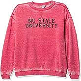 chicka-d NCAA Arkansas Razorbacks Womens Burnout Fleece Crew Pullover, Cardinal, X-Large, 449_TC_CB