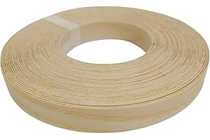 EBPSNEER Real Ashwood Wood Veneer Edge Banding 3/4 inch X 50ft -Preglued Iron On Veneer Edging Roll-Plywood Trim Backed with Hot Melt Adhesive-Flexible Wood Strips for Furniture Repair