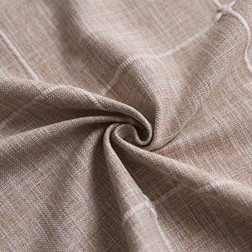 JZY Heavy Duty Cotton Linen Tablecloth for Square Tables Solid Embroidery Lattice Table Cloth for Kitchen Dinning Tabletop Decoration (52"x52", Linen)