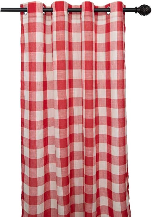 Amazon Com Creativesfun Buffalo Check Grommet Window Curtain Red