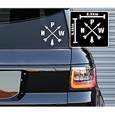 Printbeat Northwest Explore PNW Crossed Arrows Vinyl Decals Stickers for Cars, Van, Trucks, Laptop (White, 5.25" x 5.25")